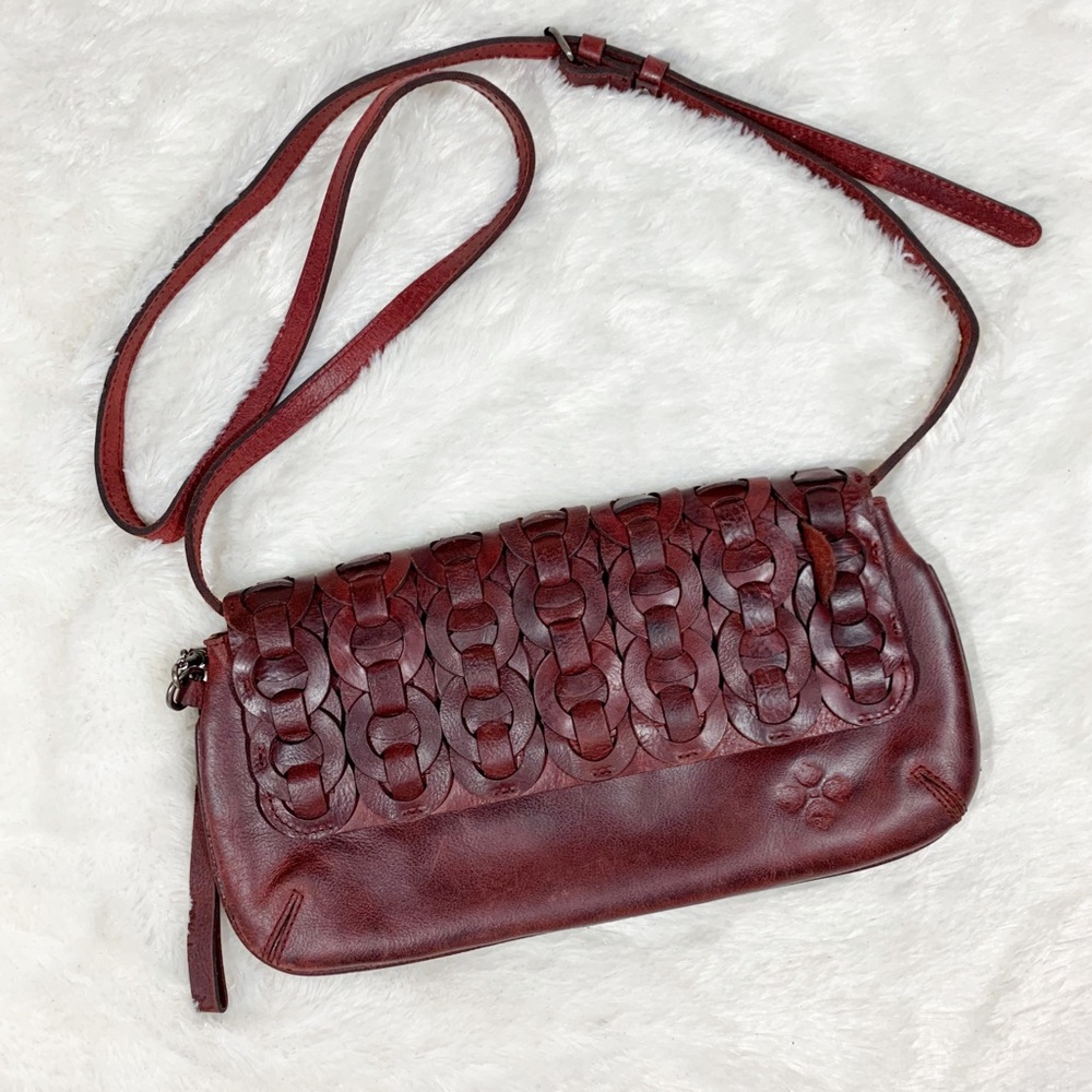 NEW Patricia Nash Baku Leather Crossbody Clutch in Red - Picture 2 of 12